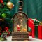 Christmas Snow Globe Lantern Swirling Glittering Santa Moose and Cardinal with Music,USB Lined or Battery Operated Lighted Water Lantern for Thanksgiving Christmas Decoration Gifts